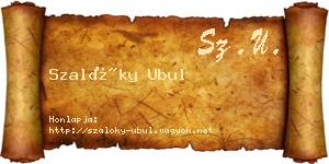 Szalóky Ubul névjegykártya